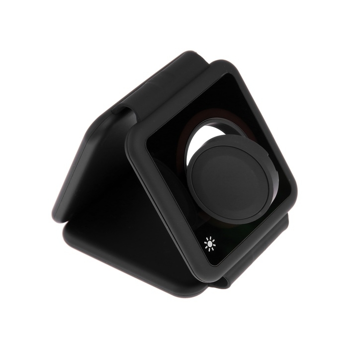 Беспроводная зарядка 3 в 1 H39, 15 W, подсветка, поддержка MagSafe, складная, стекло, чёрная Беспроводная зарядка 3 в 1 H39, 15 W, подсветка, поддержка MagSafe, складная, стекло, чёрная