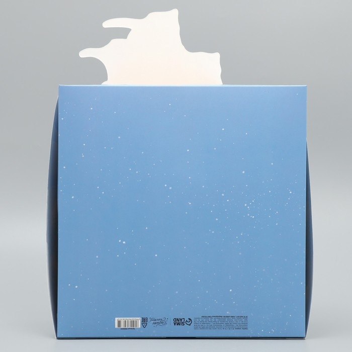 Коробка подарочная новогодняя складная &laquo;С Новым годом!&raquo;, замок, 25 х 25 х 10 см, Новый год