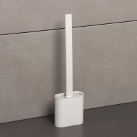 Ёршик для унитаза силиконовый Доляна &laquo;Лилу&raquo;, 4,3&times;9,5&times;36 см, цвет белый