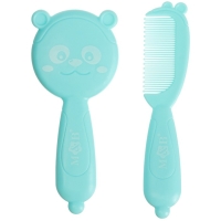 Набор для ухода за волосами: расческа и щетка &laquo;Мишка&raquo;, цвет бирюзовый