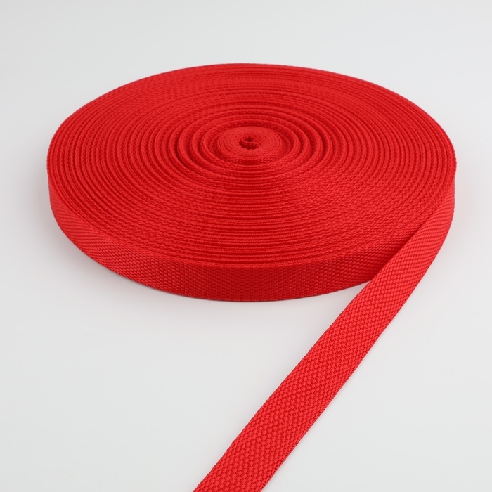 Стропа ременная, 20 мм, 50 ± 1 м, плотность 8,2 гр/м, цвет красный №35 Стропа ременная, 20 мм, 50 ± 1 м, плотность 8,2 гр/м, цвет красный №35