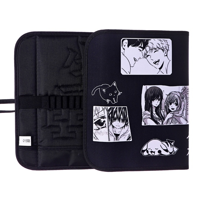 Пенал мягкий скрутка , 220х460 мм , Calligrata, вышывка Пенал мягкий скрутка , 220х460 мм , Calligrata, вышывка "Аниме", на шнуровке, на 37 предметов