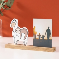 Фоторамка дерево, акрил 10х15 см "Лама с ленивцем" 4х27,3х14 см