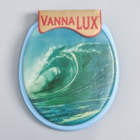 Сиденье для унитаза с крышкой,Росспласт, 43&times;37 см, мягкое, голубое, МИКС