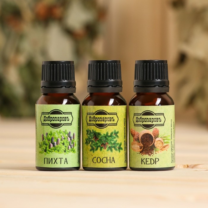 Набор эфирных масел сосна, пихта, кедр, Набор эфирных масел сосна, пихта, кедр, "Добропаровъ",3 шт по 17 мл