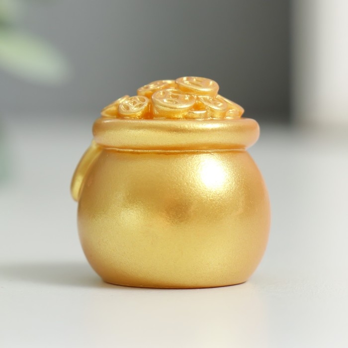 Сувенир полистоун Сувенир полистоун "Горшочек с золотыми монетами" 3х3 см