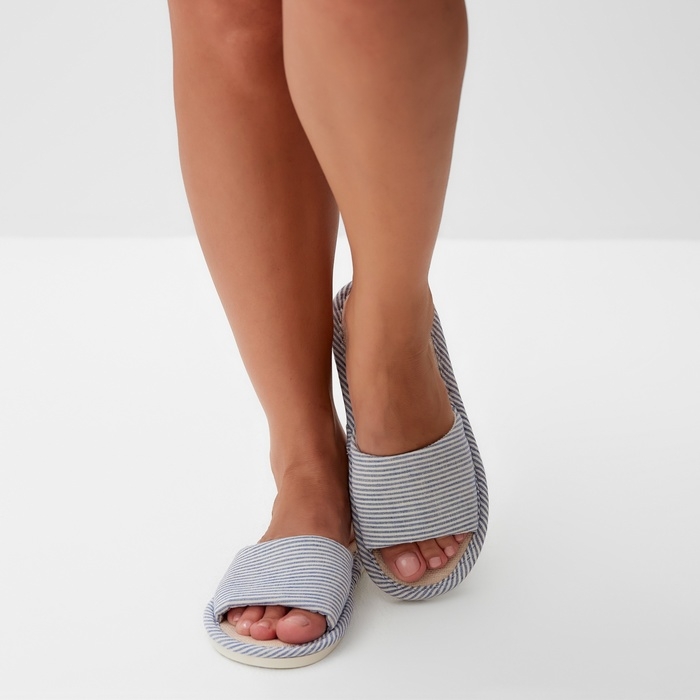 Тапочки женские с открытым носом, размер 40-41, синий Тапочки женские с открытым носом, размер 40-41, синий