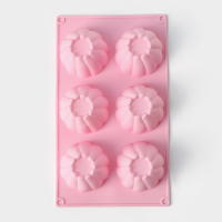 Форма для муссовых десертов и выпечки Доляна &laquo;Сладости. Мусс&raquo;, силикон, 29,5&times;17,5 см, 6 ячеек (d=7,2 см), цвет МИКС