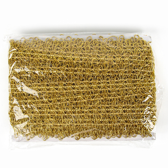 Тесьма с нашивками &laquo;Золото&raquo;, ширина 4 см, в упаковке 25 м