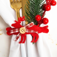 Новый год. Новогодний набор колец для салфеток "Олень" 4 шт, d=9 см, 100% п/э, фетр Новый год. Новогодний набор колец для салфеток "Олень" 4 шт, d=9 см, 100% п/э, фетр