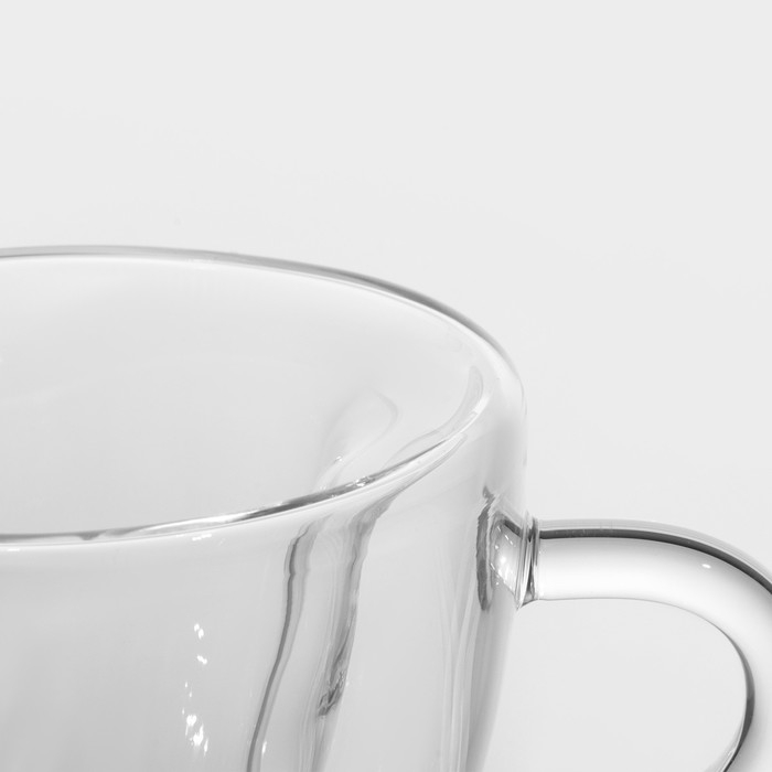 Кружка стеклянная с двойными стенками Magistro &laquo;Сердце&raquo;, 150 мл, 11&times;8&times;7,5 см