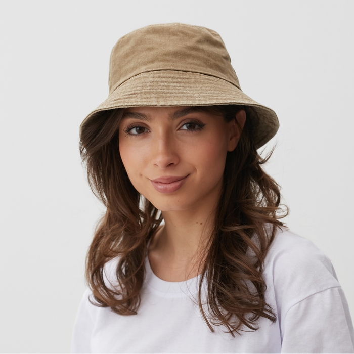 Панама однотонная MINAKU цвет бежевый, размер 56-58 Панама однотонная MINAKU цвет бежевый, размер 56-58