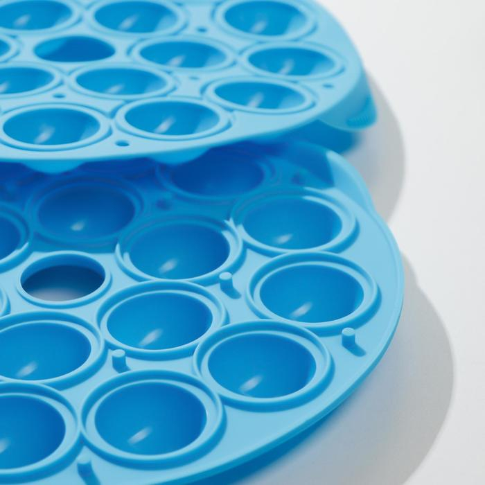 Форма для леденцов Доляна &laquo;Лолли-поп&raquo;, силикон, 26&times;25&times;4 см, 18 ячеек (d=3,7 см), с палочками, цвет МИКС