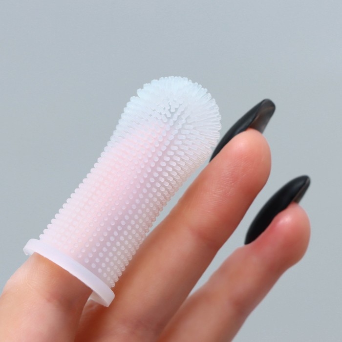 Щётка для чистки зубов животных, 5,5 х 2,5 см, белая, контейнер 7 х 4 см Щётка для чистки зубов животных, 5,5 х 2,5 см, белая, контейнер 7 х 4 см