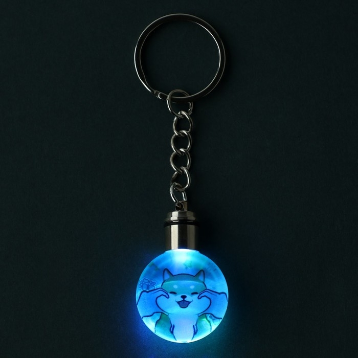 Брелок для ключей с фонариком &laquo;Сиба-ину&raquo;, 4 х 2 см