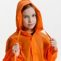 Дождевик детский RainDrop Kids, оранжевый, 10 лет (рост 130-140)