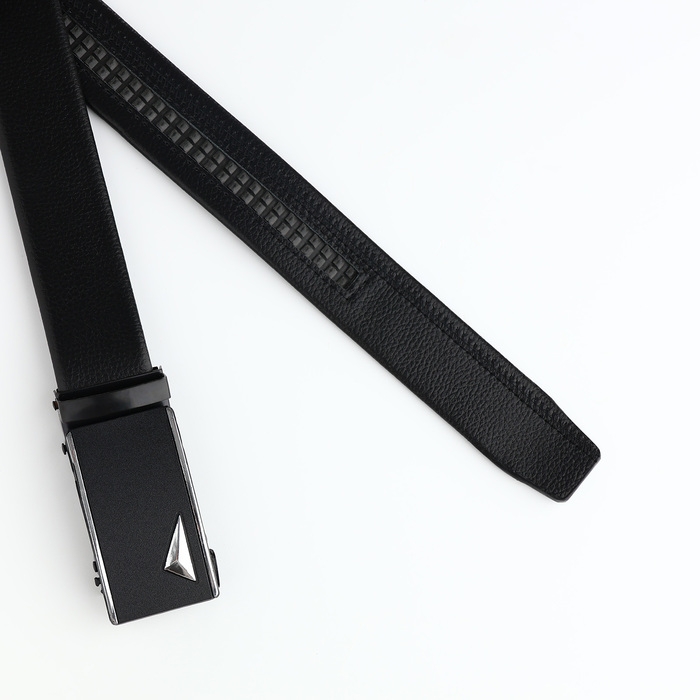 Ремень мужской, ширина 3.5 см, пряжка автомат, цвет чёрный