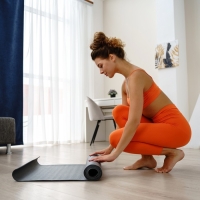 Коврик для йоги Sangh, 173&times;61&times;0,4 см, цвет тёмно-серый