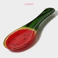 Подставка стеклянная под ложку Доляна &laquo;Сладкий арбуз&raquo;, 23,5&times;8,3&times;1,5 см