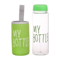 Бутылка для воды, 500 мл, My bottle, 19.5 х 6 см, чехол в комплекте, салатовая