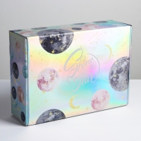 Коробка подарочная складная, упаковка, &laquo;Космос: Shine&raquo;, 30,5 х 22 х 9,5 см