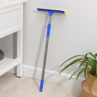 Окномойка с телескопической стальной ручкой и сгоном Доляна, 25&times;7&times;77(108) см, поролон