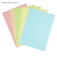 Бумага цветная А4, 250 листов Calligrata Пастель, 5 цветов, 80 г/м&sup2;