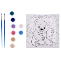 Картина по номерам для детей &laquo;Белый мишка&raquo;,&lrm; 15 х 15 см