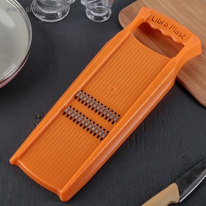 Тёрка для корейской моркови, 33&times;12 см, с широкой ручкой, цвет оранжевый