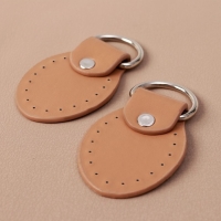 Петля пришивная для сумки, с полукольцом, пара, 8 &times; 4,5 см, цвет бежевый/серебряный