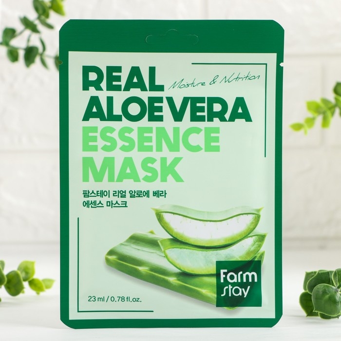 Маска тканевая для лица с экстрактом алоэ FarmStay Real Aloe Vera Essence Mask, 23 мл Маска тканевая для лица с экстрактом алоэ FarmStay Real Aloe Vera Essence Mask, 23 мл