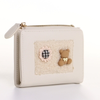 Кошелёк женский на кнопке, цвет бежевый Кошелёк женский на кнопке, цвет бежевый