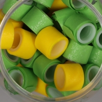 Клейкая лента пластик в банке "Зелёный и жёлтый" н-р 40 шт 1,2 см, дл. 0,9 м 7х7х9см Клейкая лента пластик в банке "Зелёный и жёлтый" н-р 40 шт 1,2 см, дл. 0,9 м 7х7х9см