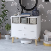 Комод пеленальный детский Benny, ЛДСП, 80х88х69 см., 2 ящика, цвет белый/кашемир