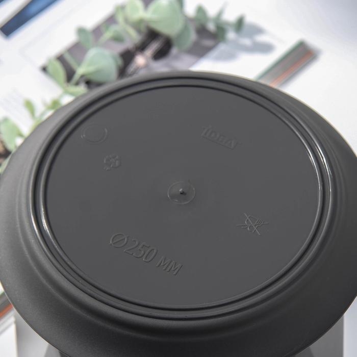 Горшок с поддоном &laquo;Призма&raquo;, 2.6 л, цвет графитовый