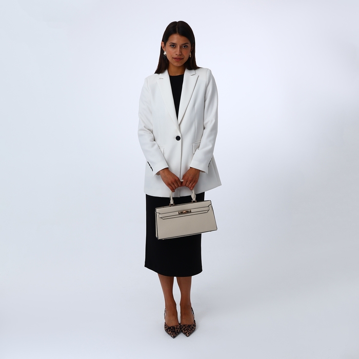 Сумка женская на молнии, TEXTURA, средний размер, цвет молочный