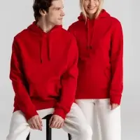 Толстовка с капюшоном унисекс King, красная, размер 4XL