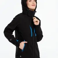 Куртка софтшелл женская Patrol черная с синим, размер S