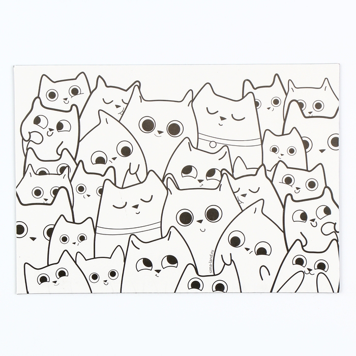 Магнит-раскраска многоразовая «Котики», 14,8 × 21 см Магнит-раскраска многоразовая «Котики», 14,8 × 21 см