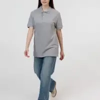 Рубашка поло унисекс Pacific, серый меланж, размер 4XL