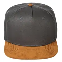 Бейсболка Foreside с прямым козырьком, серая с коричневым Бейсболка Foreside с прямым козырьком, серая с коричневым