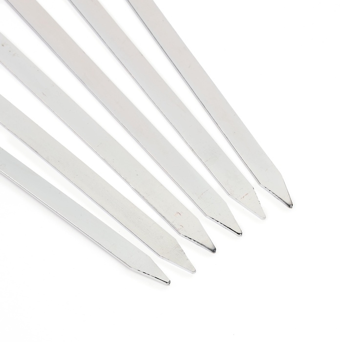 Набор шампуров для шашлыка 6 шт, рукоять - кольцо, ширина - 1.2 см, 60 см Набор шампуров для шашлыка 6 шт, рукоять - кольцо, ширина - 1.2 см, 60 см