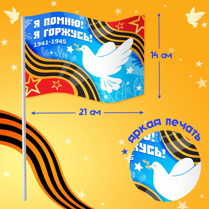 Карнавальный набор &laquo;9 мая!&raquo;, рост 104-152 см, дождевик, флажок