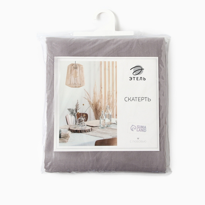Скатерть Этель ECO, цвет серый, 110х136/+-6 см см, 70% хл, 30% лён, 190 г/м2