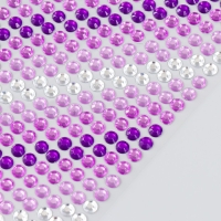 Наклейка пластик стразы "Градиент розово-фиолетовый" 30х10,5 см