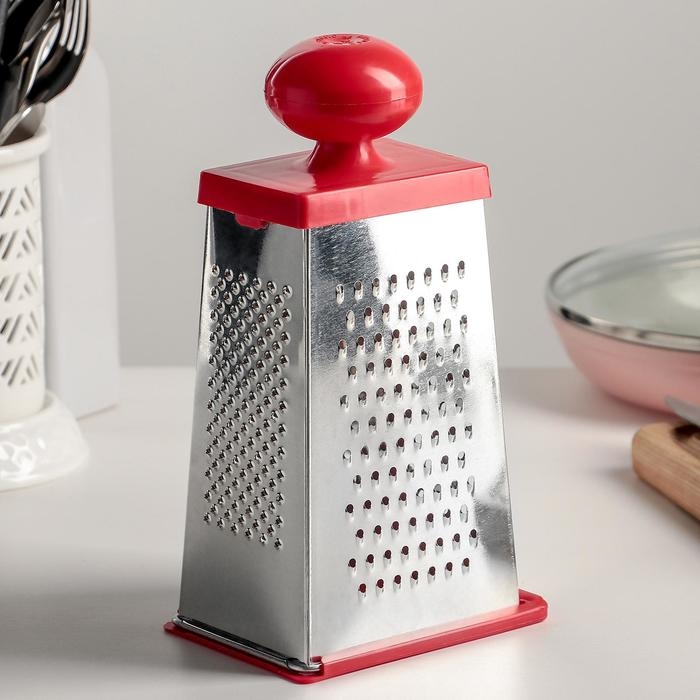 Тёрка «Комфорт» 4 грани, с крышкой-дозатором и круглой пластмассовой ручкой, 11×8,5×23 см, цвет МИКС Тёрка «Комфорт» 4 грани, с крышкой-дозатором и круглой пластмассовой ручкой, 11×8,5×23 см, цвет МИКС