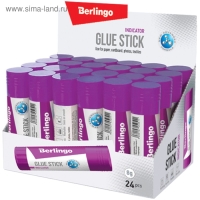 Клeй-карандаш ПВП 8 г Berlingo, с цветным индикатором Клeй-карандаш ПВП 8 г Berlingo, с цветным индикатором