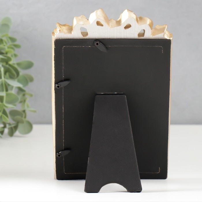 Фоторамка полистоун 10х15 см Фоторамка полистоун 10х15 см "Бант с лентами" золото 19х12 см