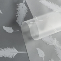 Пленка для цветов, матовая,"Перья", белый, 0,6 х 9м &plusmn;5%