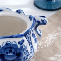 Сахарница «Бутон», 10х15х11 см, авт. Сидоров, гжель Сахарница «Бутон», 10х15х11 см, авт. Сидоров, гжель